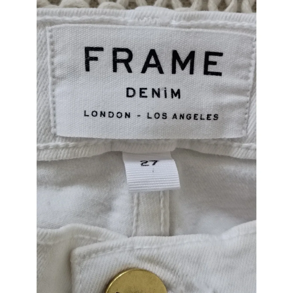 FRAME Le Skinny De Jeanne Crop Blanc White Jeans 27x27 USA Made Classic $228 - Picture 4 of 13
